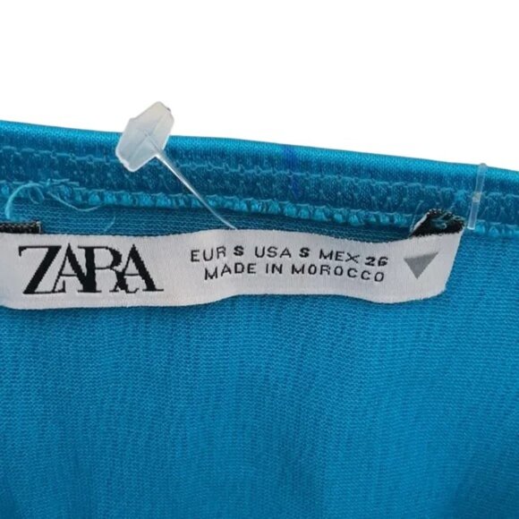 Zara Turquoise Blue Satin Effect Bustier Wired Bra Bodysuit Size Small - Picture 13 of 13